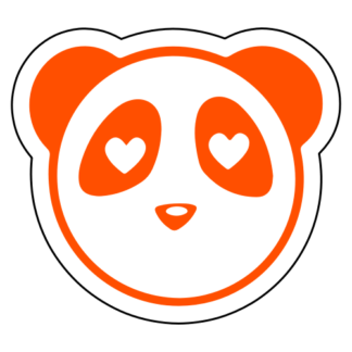 Heart Eyes Panda Sticker (Orange)